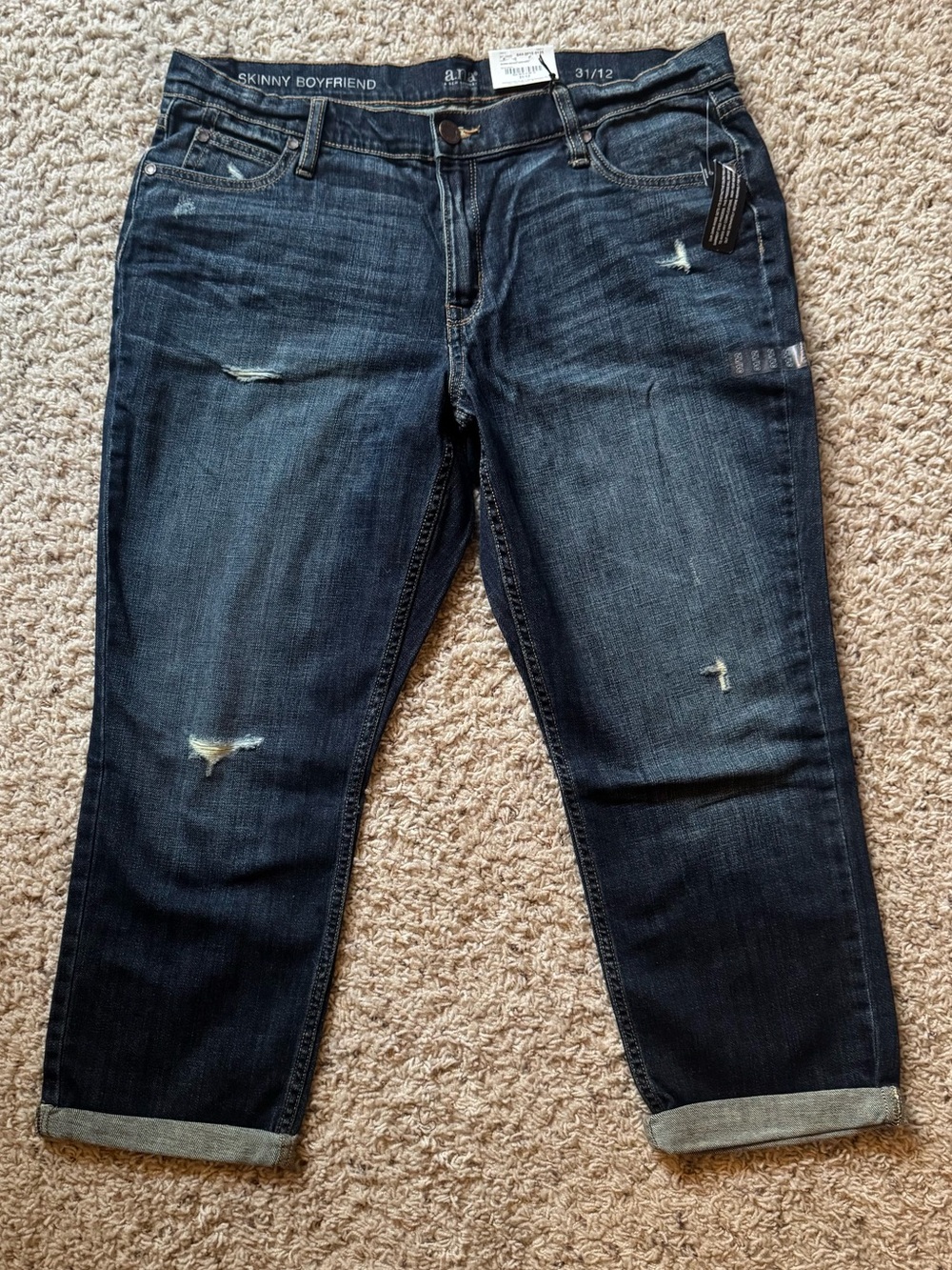 a.n.a. Skinny Boyfriend Dark Wash Crop Jeans - 31/12